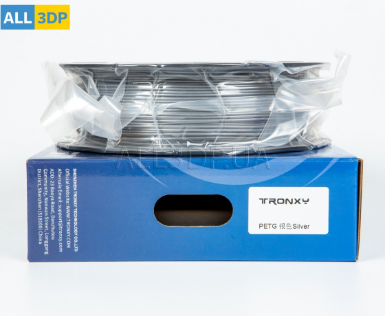 Фото 6 - Сріблястий PETG пластик Tronxy для 3D принтера 340м | 1 кг | 1,75 мм